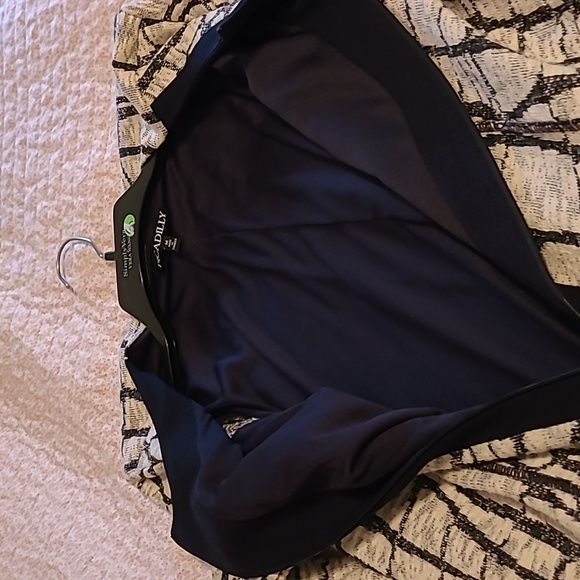 Picadilly ivory & black cracked glass look dress Sz M - Picture 7 of 8